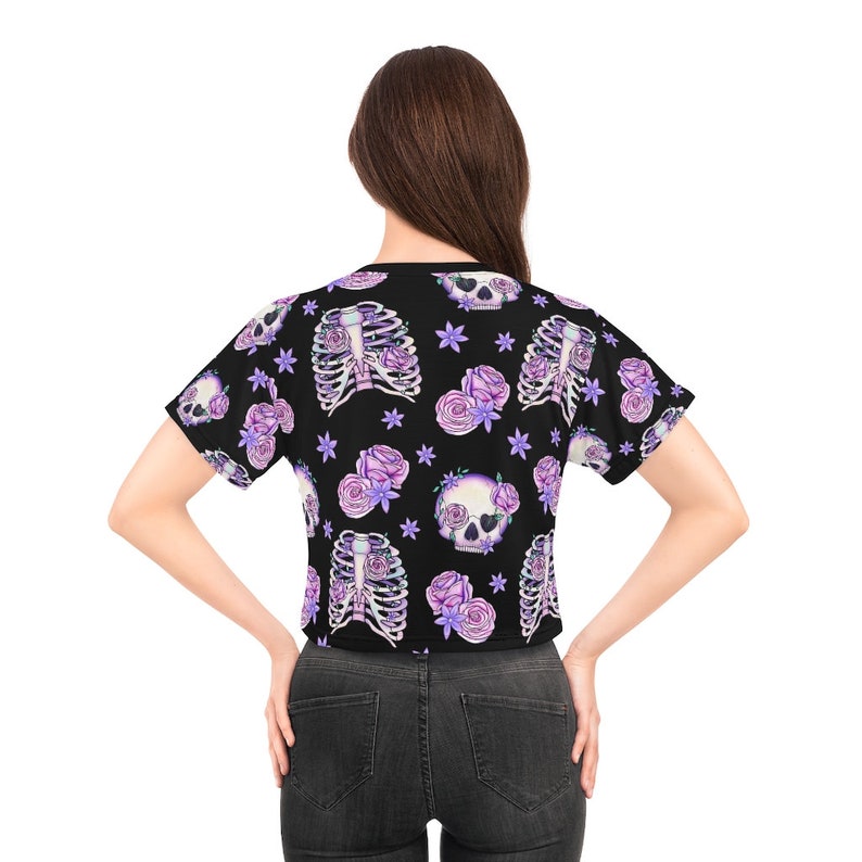 Skull Tshirt for women Skull Tee Pastel Goth Gothic Top Goth Tee Shirt Gothic Tshirt Gothic Clothing Goth Clothes Witchy Tshirt Goth Gifts image 5