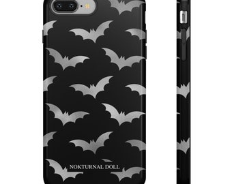 Gothic Bats Phone Case Witchy Goth Halloween Black Magic Wicca Spooky Witchcraft Occult Mystic Celestial iPhone Samsung Tough Cases