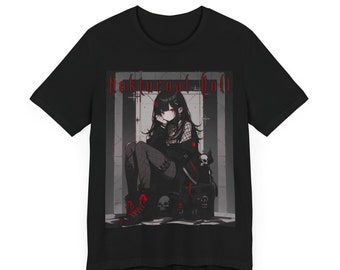 Anime Tee Goth Girl Anime tshirt Waifu t-shirt Anime Art Tee Punk Anime t-shirt Anime Art tshirt Manga Tee manga tshirt Manga Art Goth Tee
