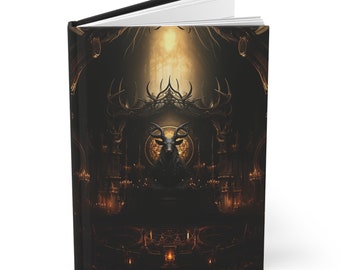 Dziennik gotycki Baphomet Szatański Wiedźmi Lucyfer Szatan Upadły Anioł Grimoire Księga Cieni Księga Zaklęć Dziennik Snów Gotyckie Prezenty Fantazja