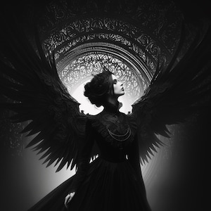 Gothic Angel Art Gothic Art Print Gothic Wall Art Dark Academia Print Moody Victorian Art Macabre Art Gothic Home Decor Dark Art Decor