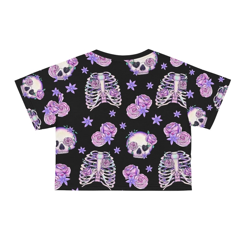 Skull Tshirt for women Skull Tee Pastel Goth Gothic Top Goth Tee Shirt Gothic Tshirt Gothic Clothing Goth Clothes Witchy Tshirt Goth Gifts image 3