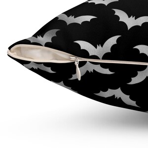 Gothic Throw Pillow Goth Bats Black Goth Pillow Gothic Bedroom Decor Gothic Home Decor Halloween Accent Pillow Occult Bat Lover Gift Witchy image 3