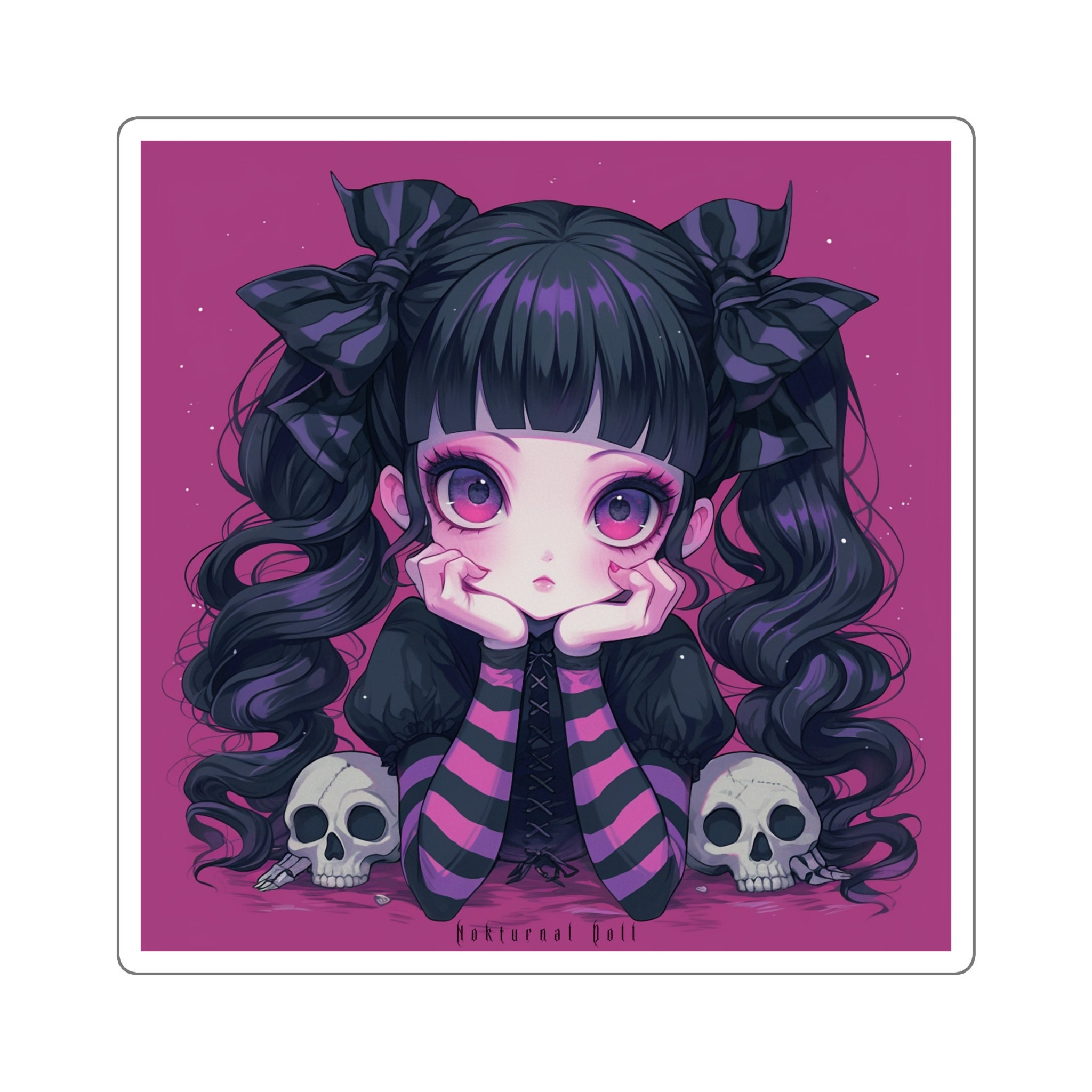 Gothic Sticker Cute Goth Girl Goth Anime Sticker Vinyl Sticker