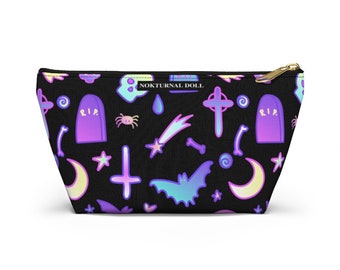 Pastel Goth Accessory Bag Gothic Makeup Bag Pencil Case Cosmetics Bag Zippered Pouch Gothic Bag Witchy Bag Halloween Kawaii Pastel
