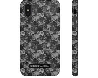 Schädel Handytasche Gothic Handyhülle Witchy Halloween Schwarze Magie Spooky Witchcraft Okkult Mystic Gothic iPhone Samsung Tough Cases