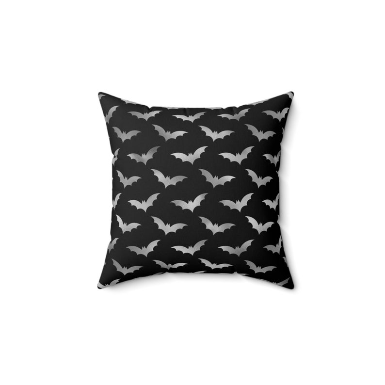 Gothic Throw Pillow Goth Bats Black Goth Pillow Gothic Bedroom Decor Gothic Home Decor Halloween Accent Pillow Occult Bat Lover Gift Witchy image 2