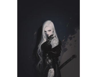 Anime Poster Anime Art Anime Girl Poster Manga Poster Anime Waifu Poster Gothic Poster Ninja Girl Poster Japanese Art Goth Gifts Anime Gifts