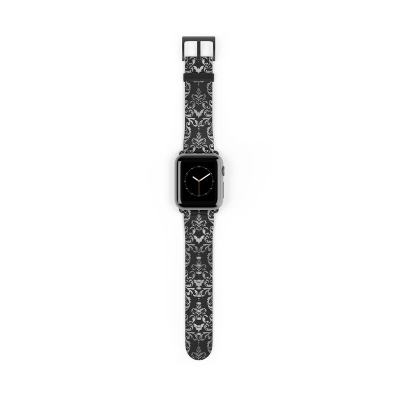 Gothic Apple Watch Band Damask Halloween Bats Witchy Victorian Gothic Accessories Apple Watch Band Dark Fashion Gothic Fashion Goth Gifts image 4