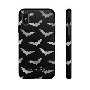 Gothic Bats Phone Case Witchy Goth Halloween Black Magic Wicca Spooky Witchcraft Occult Mystic Celestial iPhone Samsung Tough Cases