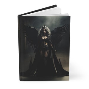 Gothic Journal Dark Angel Satanic Witchy Lilith Fallen Angel Grimoire Book of Shadows Spell Book Dream Journal Goth Gifts Fantasy