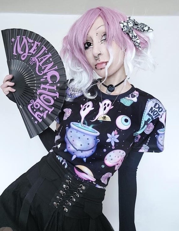 Witch Tshirt Witchy Tee Pastel Goth Gothic Top Goth Tee Shirt Whimsical Tee Gothic Clothing Halloween Tshirt Egirl clothes Goth Gifts