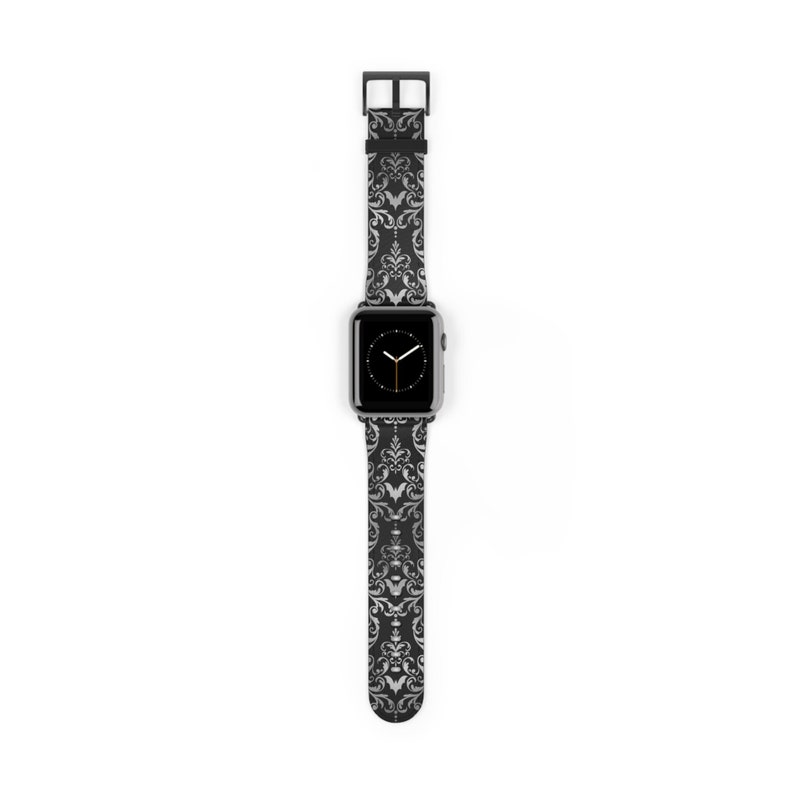 Gothic Apple Watch Band Damask Halloween Bats Witchy Victorian Gothic Accessories Apple Watch Band Dark Fashion Gothic Fashion Goth Gifts image 2
