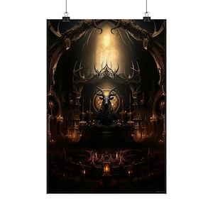 Gothic Art Poster Gothic Art Print Gothic Poster Baphomet Poster Demon Poster Goth Art Print Satanic Poster Occult Art Print Lucifer Print