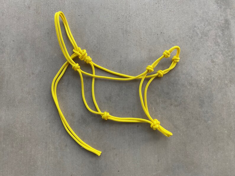 Yellow Rope Halter Custom Rope Halter, 4 Knot Soft Rope Halter, 1/4 Inch Polyester Double ...