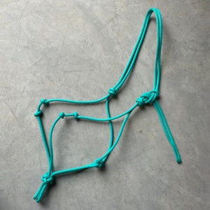 Rope Halter for Leather Noseband, Rope Halter Mohair Noseband, Soft Rope Halter, 1/4 inch polyester double braid rope, clinician rope halter
