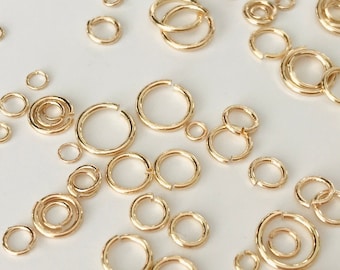 14K Gold Plated Jump Rings for crafting/Jewelry | 14K Gold Plated Brass/Titanium steel  Jump Rings  100PCS