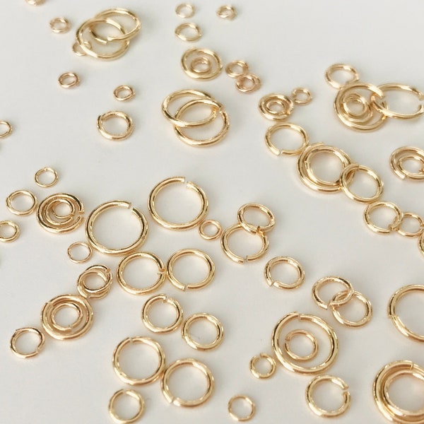 Jump Rings for Accessories Making | 3mm-8mm 19ga-24ga 14K Gold Plated Jump Rings | Silver and Platinum Finish Jump Rings 50PCS