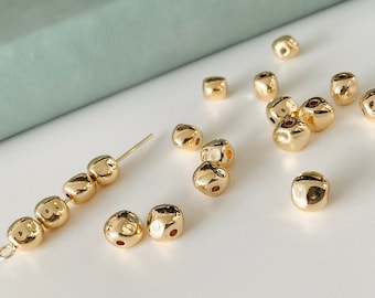 10PCS 14K Gold Plated Spacer Beads | Irregular Shape Beads | Irregular Ball Shape Beads | Spacer Beads | Beads for Crafting