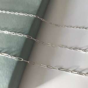 Cadenas de latón coreano chapadas en plata esterlina (S925) / Cadenas de joyería / Cadenas ovaladas / Cadenas de clips de papel para manualidades