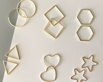 2PCS/5PCS 14K vergulde messing gesloten ringen | Links naar holle geometrie | Geometrische gouden lijst | Connectoren voor het maken van sieraden