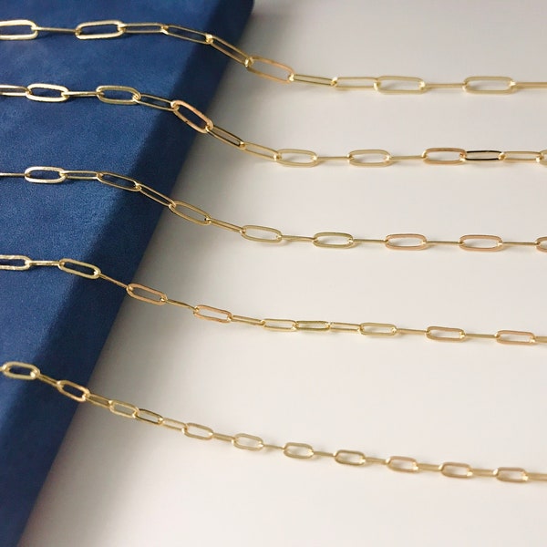 Paper Clip Chain | 14K Gold Plated Chain | Jewelry Chain | Necklace Chain | Choker Chain | Long Oval Chain | Jewelry Making Chains