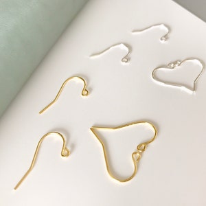 S925 Silver Ear Wires | Sterling Silver French Ear wire | 18K Gold Plate Sterling Silver French Ear Wires | Earring Findings