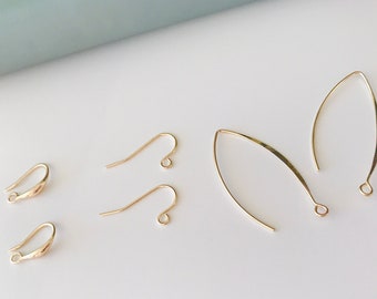 4PCS/8PCS Ear Wires | Ear Hooks | 14K Gold Plate Ear Wires | Earring Findings | Earring Components | Ear hooks for crafting