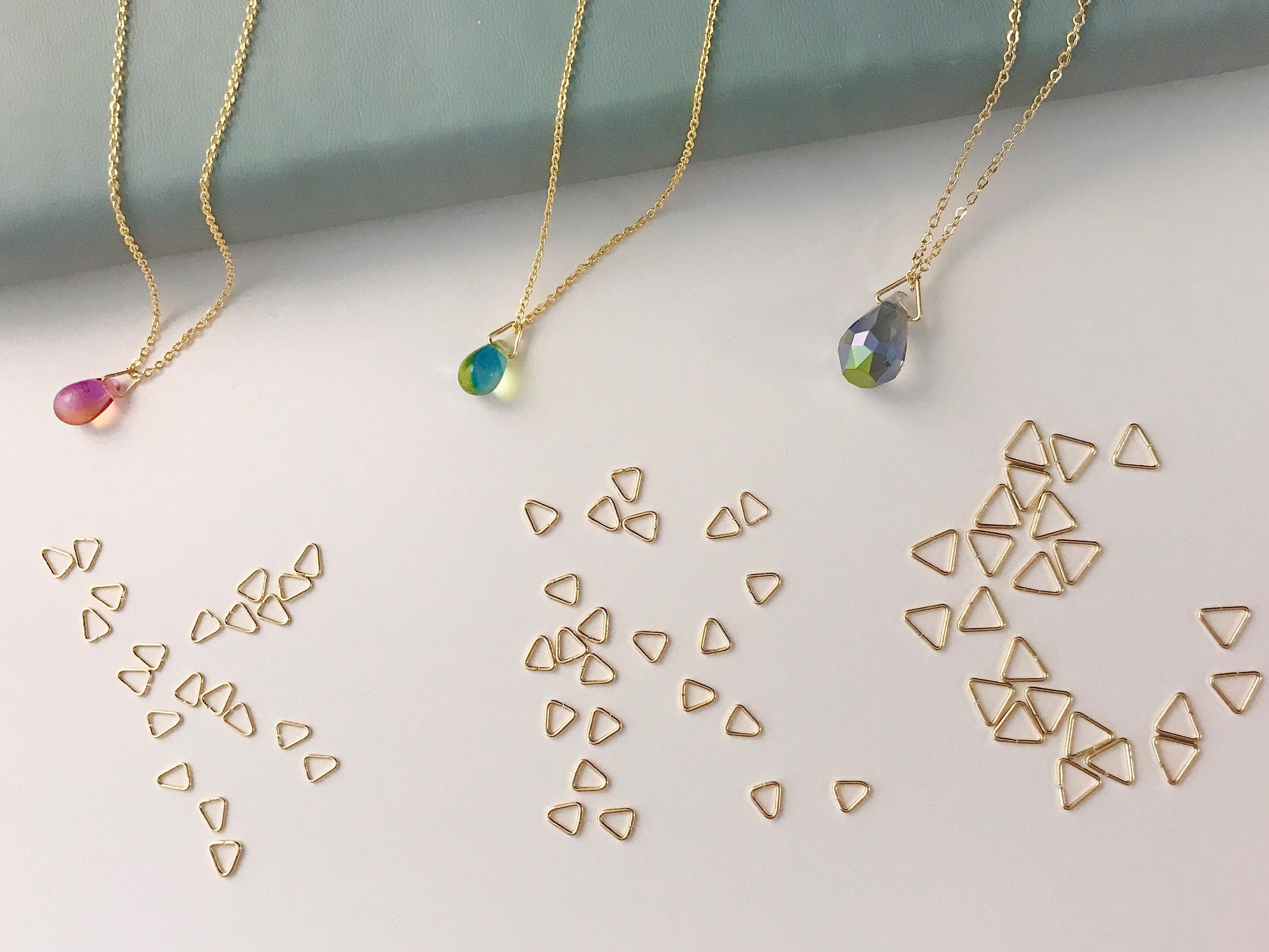 14k Gold Plated Triangle Jump Rings 14KGP/18KGP Jump Rings Etsy