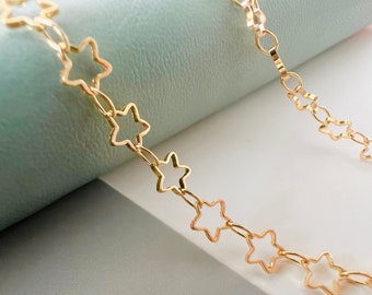 14K guldpläterad kedja | Smyckeskedja | Halsbandskedja | Chokerkedja | Stjärnkedja för smyckestillverkning