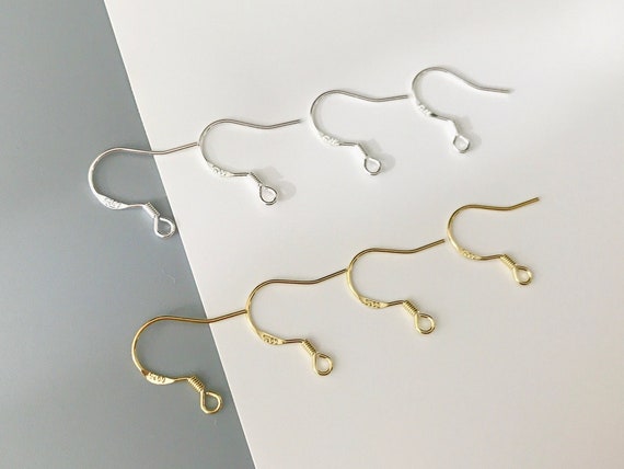 S925 Silver Ear Wires | French Ear Hooks | 14K Gold Plate Sterling(S925) Silver French Ear Wires | Earring Findings