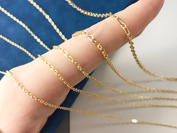 14K Gold Plated Flat O Shape Chain Long and Short O Shape Chain Jewelry  Chains Necklace Chains Flat O Shape Chains for Crafting 