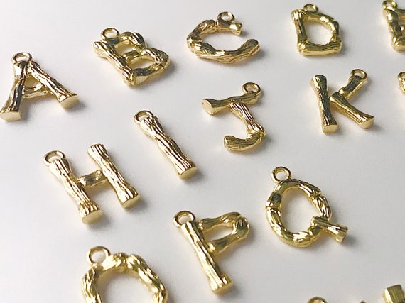 Capital Letter Charms 14K Gold Plated Uppercase Initial Alphabet
