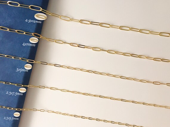 18K Vergoldete Büroklammer-Kette 5m Rolle - 19x7mm Flache Ovalglieder Für Schmuckherstellung