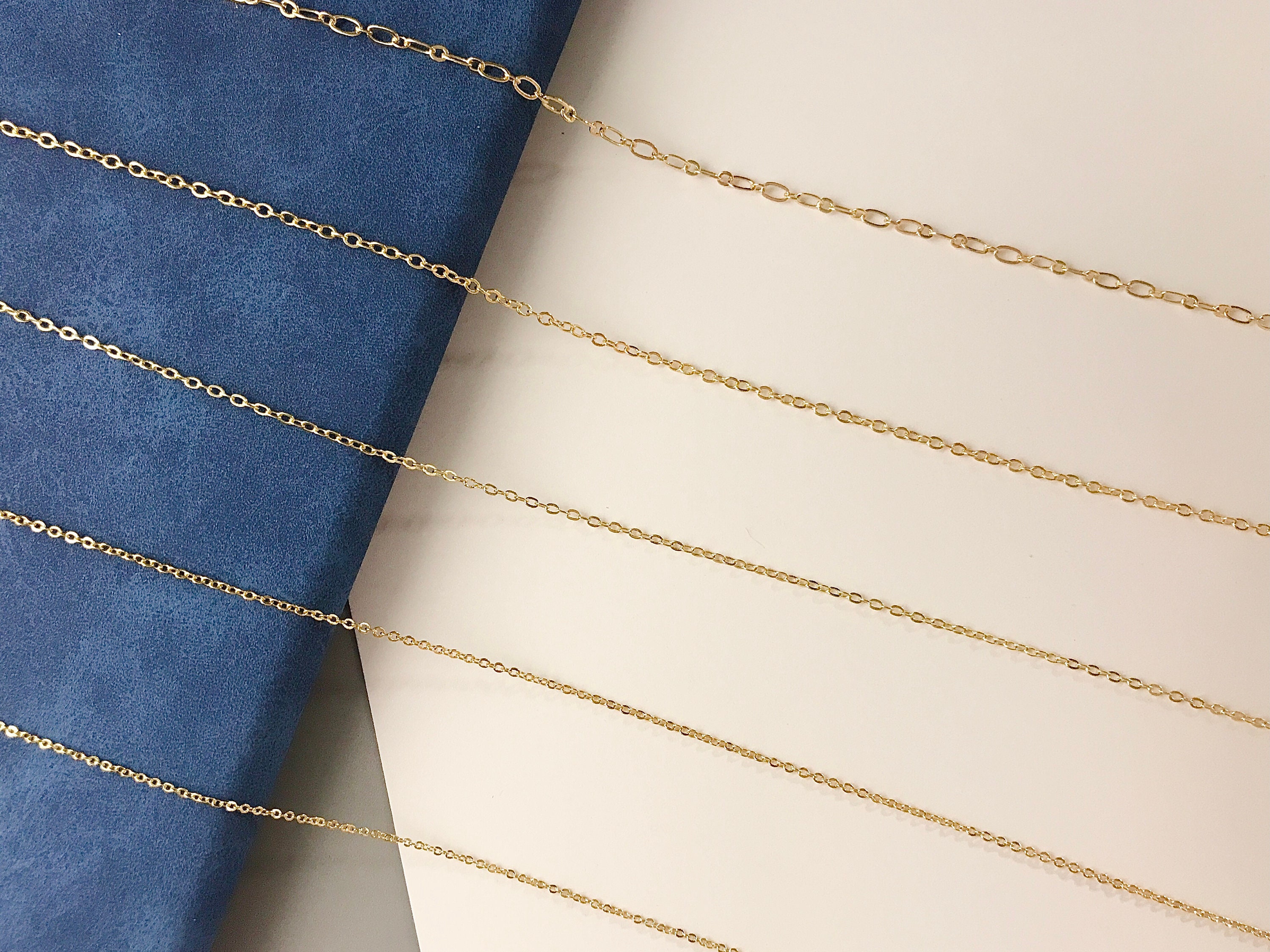 14K Gold Plated Flat O Shape Chain | Long and Short O shape Chain | Jewelry Chains | Necklace Chains | Flat O Shape Chains for Crafting