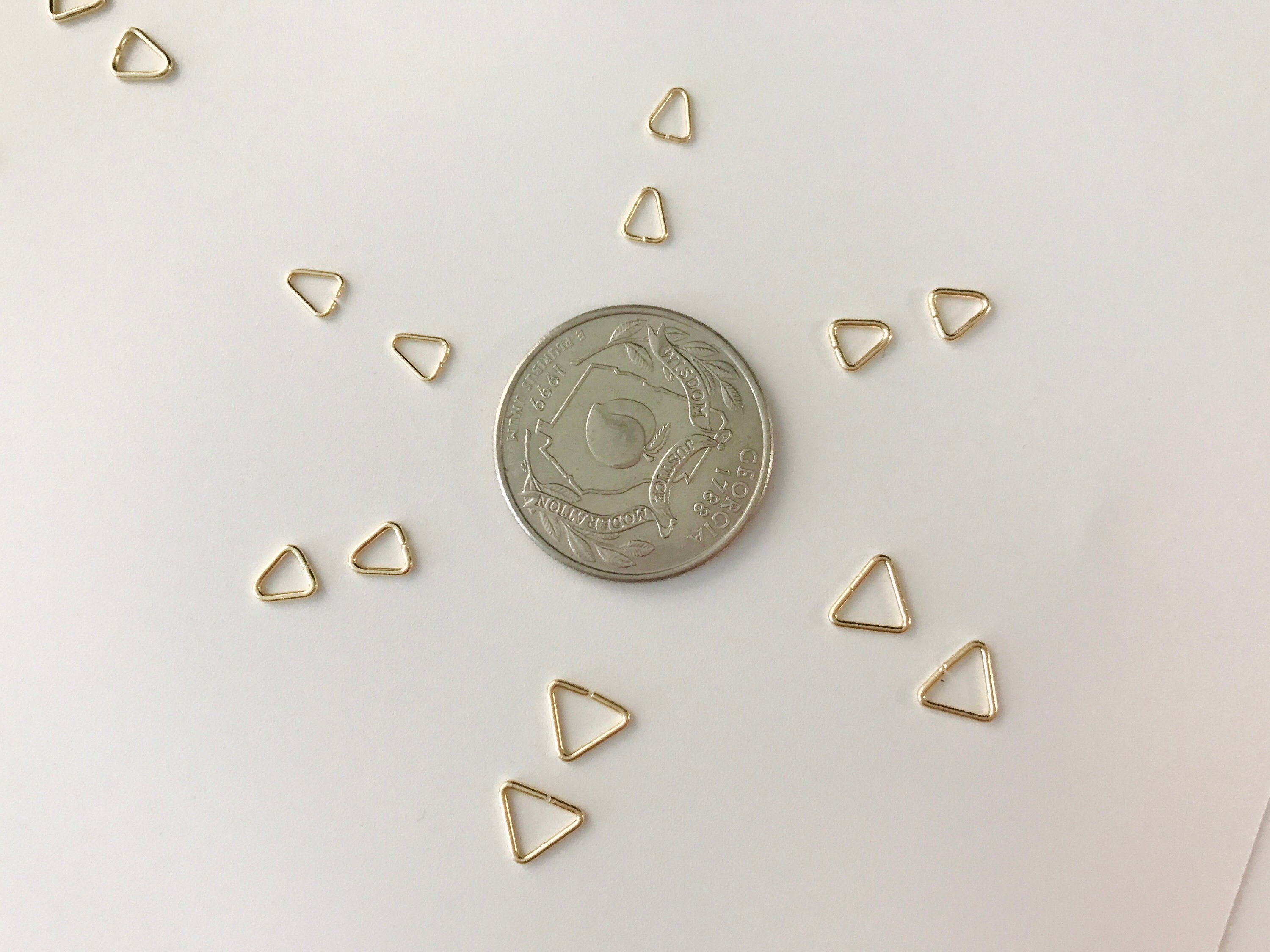 14k Gold Plated Triangle Jump Rings 14KGP/18KGP Jump Rings Etsy