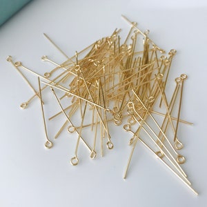 Head Pin | 14K Gold Plated Head Pins | T Pins | Ball Pins | 9 Pins | Head Pins for Crafting | 10PCS/20PCS
