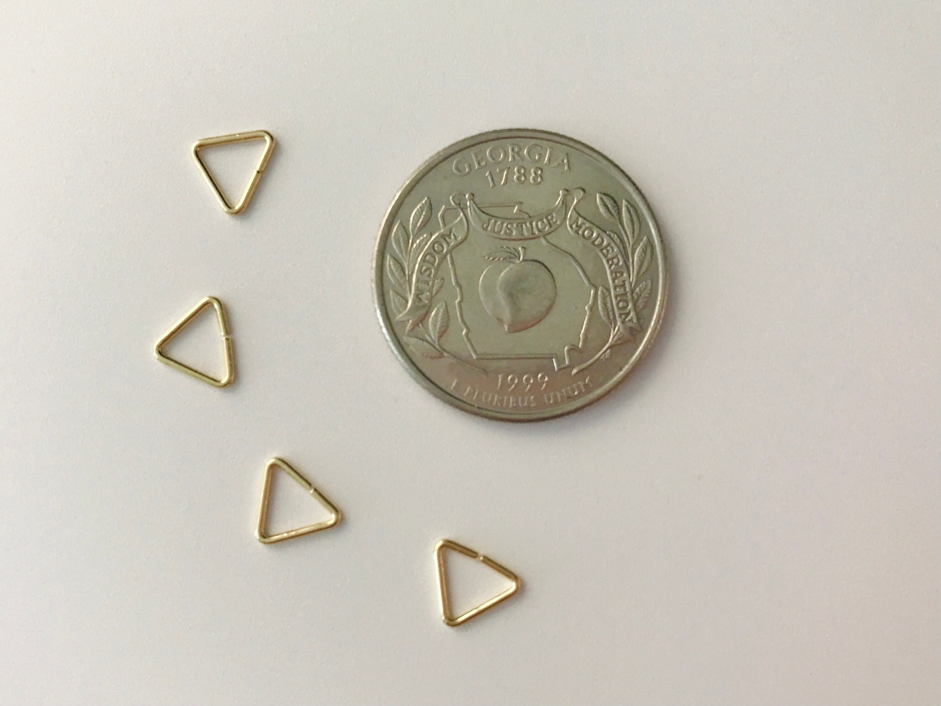 14k Gold Plated Triangle Jump Rings 14KGP/18KGP Jump Rings Etsy