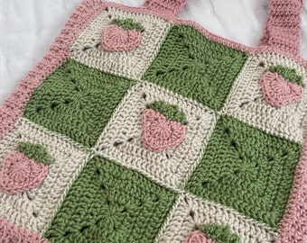 Strawberry Tote Bag Fabric Lined by livirosemakes
