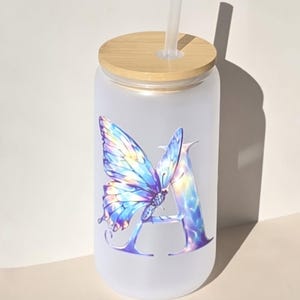 Personalized Butterfly Glass Cup