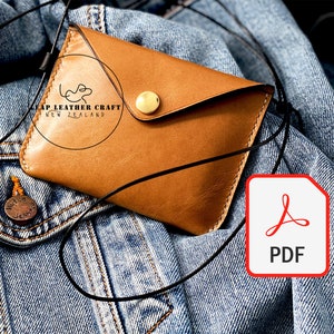 Modello da 2 dollari! Portacarte in pelle n.307. Modello artigianale in pelle PDF A4