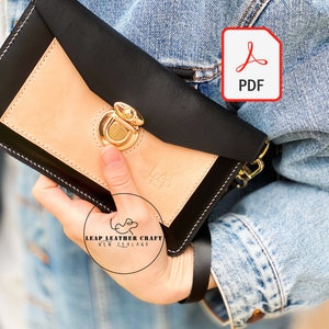 3 Dollars Pattern! No.110 Small Essential Purse Handbag. Leather Craft Pattern PDF A4