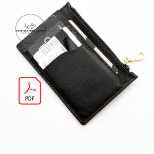 Modello da 3 dollari! Porta carte n. 425 con cerniera. Modello artigianale in pelle PDF A4