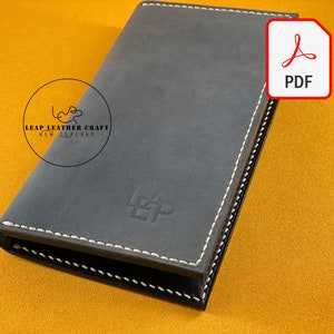 Modello da 3 dollari! Portafoglio lungo bifold in pelle n.306. Modello artigianale in pelle PDF A4
