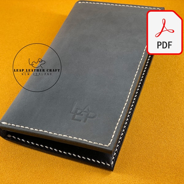 3 Dollars Pattern! No.306 Leather Bifold Long Wallet. Leather Hand Craft Pattern PDF A4