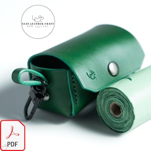 Modèle à 3 dollars ! No.520 Doggy / Pet Waste Bag Case 2 tailles en 1 téléchargement. Modèle d'artisanat en cuir PDF A4