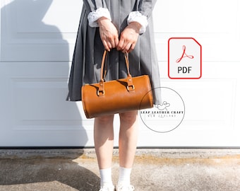 4 Dollar Muster! No.112 Runde Tasche Tube Handtasche. Leder Handarbeit Schnittmuster PDF A4