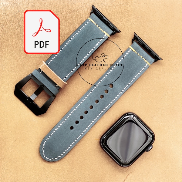 2 Dollars Pattern! No.502 Apple IWatch Strap. Leather Hand Craft Pattern PDF A4