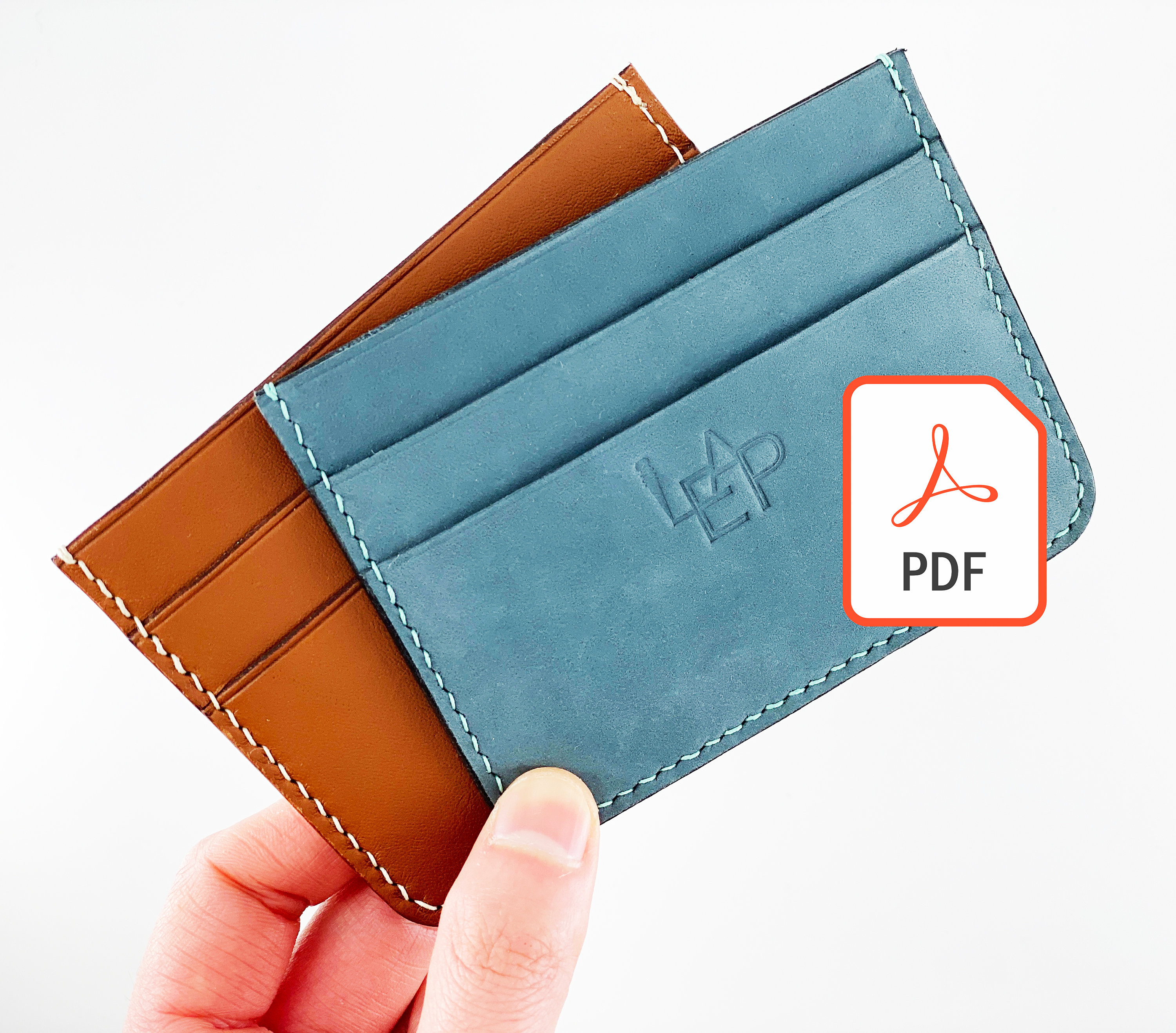 Leather Pattern Leather Card Holder Minimalist Wallet Pattern Etsy