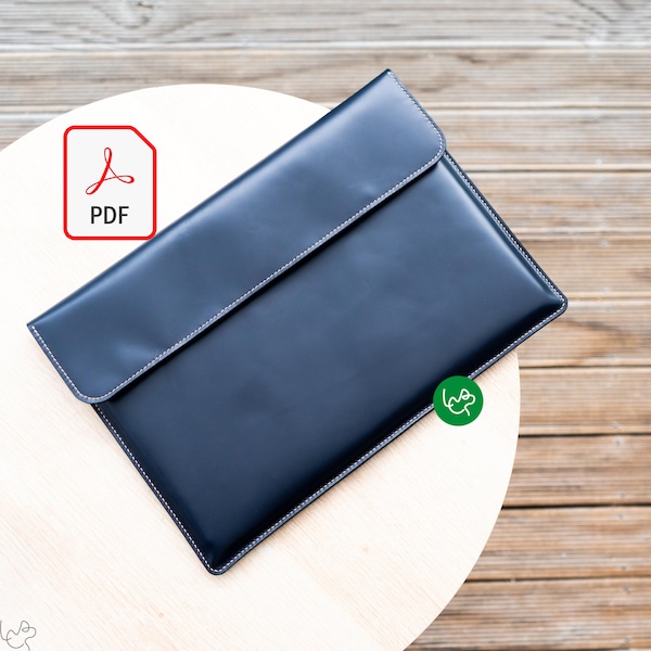 4 Dollars Pattern! No.118 MacBook Air M2 13 Inch Leather Case/Sleeve/Portfolio. Leather Hand Craft Pattern PDF A4